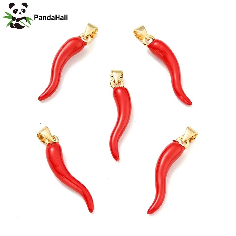 Musical Instrument Trumpet - 판다홀 20개 황동 에나멜 펜던트 카드뮴