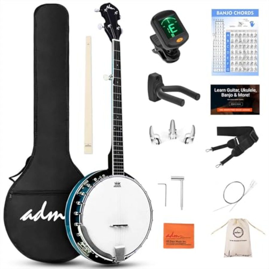 Banjo 5 String Open - 밴조 5현 풀사이즈 밴조 세트, 38인치