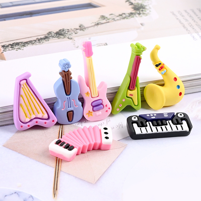 10개 만화 귀여운 레진 미니 악기 스크랩북킹 용품 공 - Musical Instrument Manufacturers 리뷰 및 가격