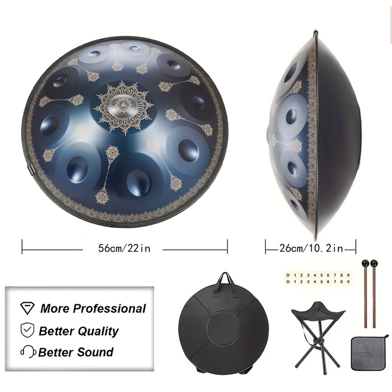 10음계 핸드팬 드럼 22인치 각인 패턴 핸드 팬 드럼 - Musical Instrument For Beginners 리뷰 및 가격