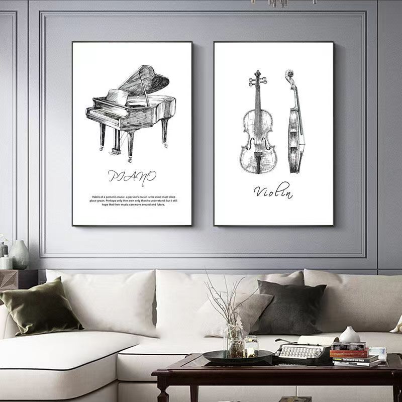 캔버스 페인팅 현대 미니멀리스트 피아노 바이올린 드럼  - Musical Instrument Manufacturers 리뷰 및 가격