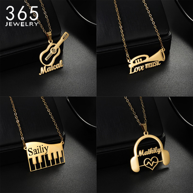 새로운 맞춤 이름 악기 펜던트 목걸이 스테인리스 스틸  - Musical Instrument With Name 리뷰 및 가격