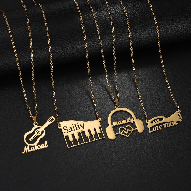 새로운 맞춤 이름 악기 펜던트 목걸이 스테인리스 스틸  - Musical Instrument With Name 리뷰 및 가격