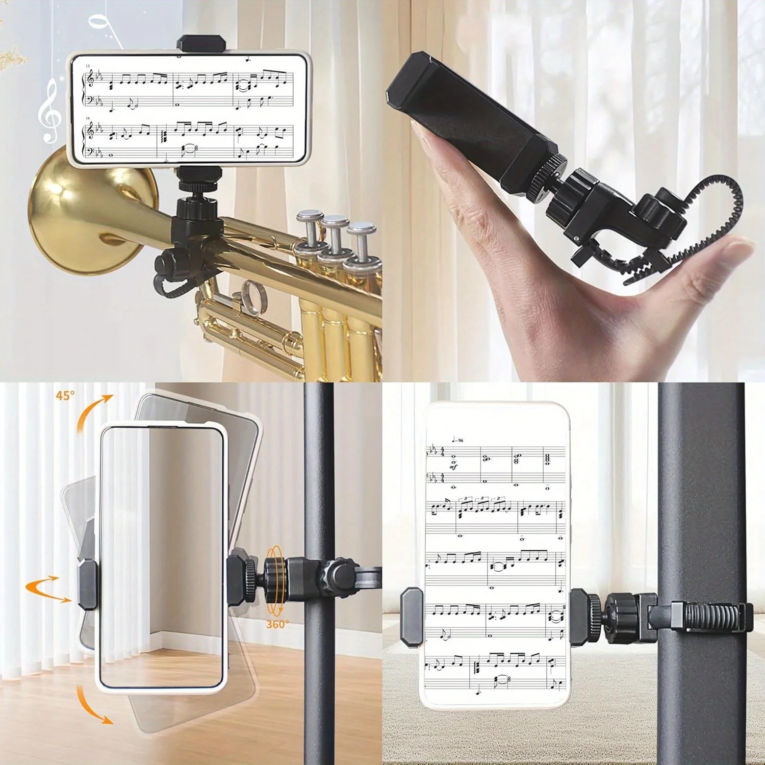금속 재질의 뮤직 라이어 클립 폰 거치대 (트롬본, 트 - Musical Instrument Trumpet 리뷰 및 가격