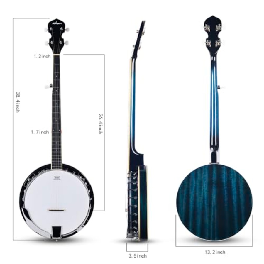 밴조 5현 풀사이즈 밴조 세트, 38인치 초보자용 밴조 - Banjo 5 String Open 리뷰 및 가격