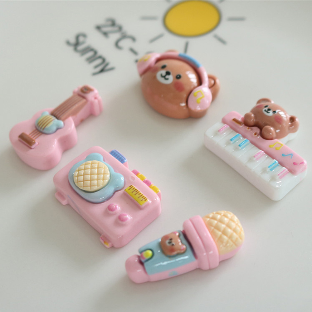 10PCS 반짝 이는 곰 악기 수지 플랫 백 카보 숑  - Musical Instrument Manufacturers 리뷰 및 가격