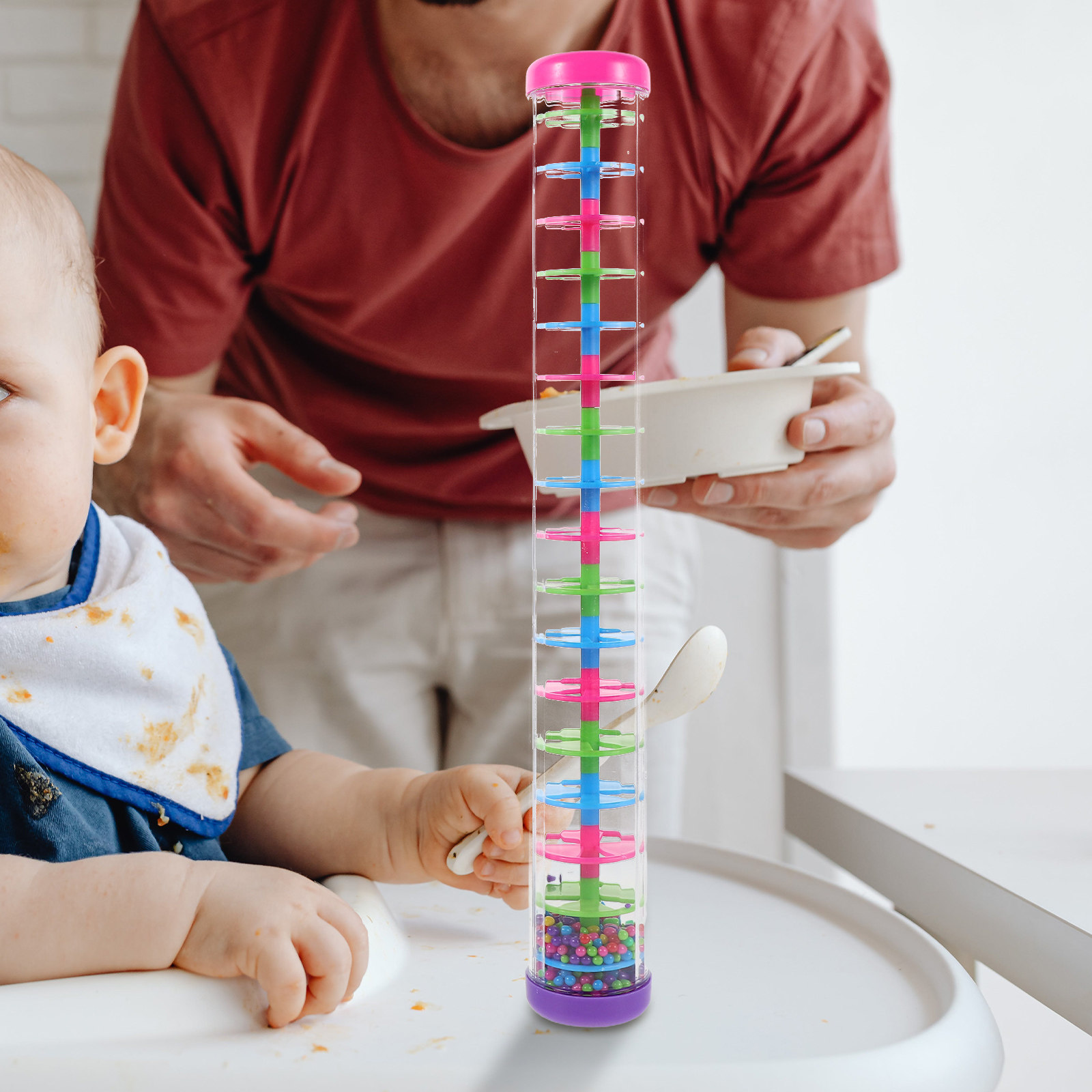 어린이 및 유아용 플라스틱 레인스틱 나선형 악기 2개  - Musical Instrument For Toddlers 리뷰 및 가격